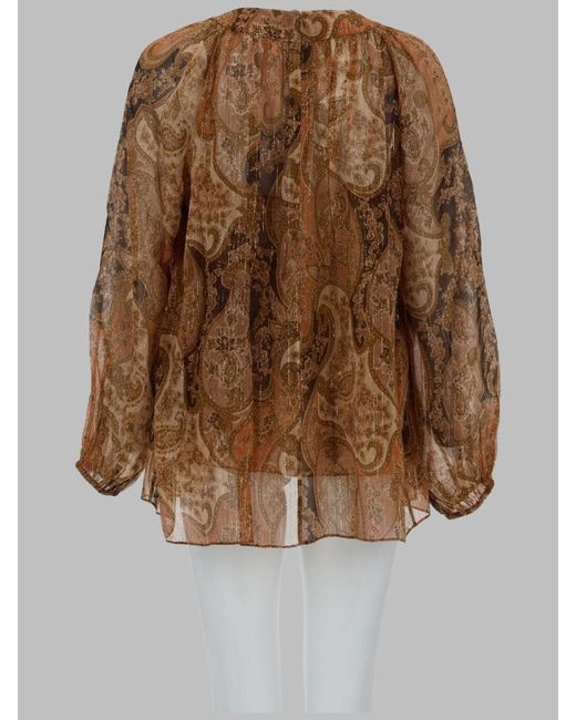 Zimmermann Brown Silk Metallic Mini Top