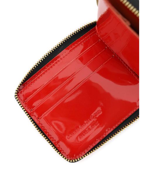 Comme des Garçons Comme des Garcons Brieftasche Reißverschluss um Patentleder Brieftasche mit Reißverschluss in Red für Herren