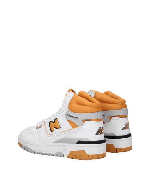 New Balance White Sneakers 650 Donna Pelle Bianco/Canyon