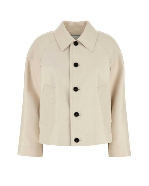 Bottega Veneta Natural Ivory Leather Jacket
