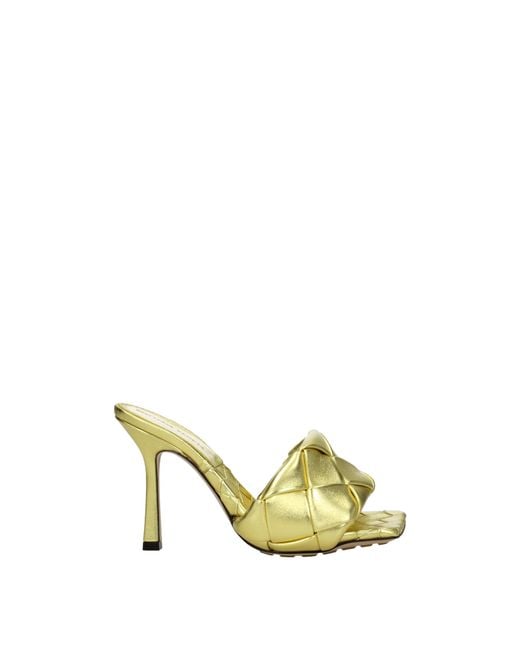 Bottega Veneta Yellow Leather Sandals