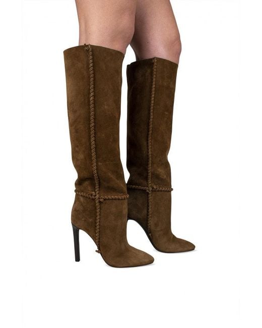 Saint Laurent Brown Mica Boots