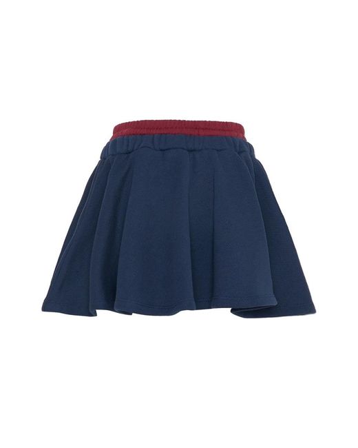 MSGM Blue Skirt With Logo