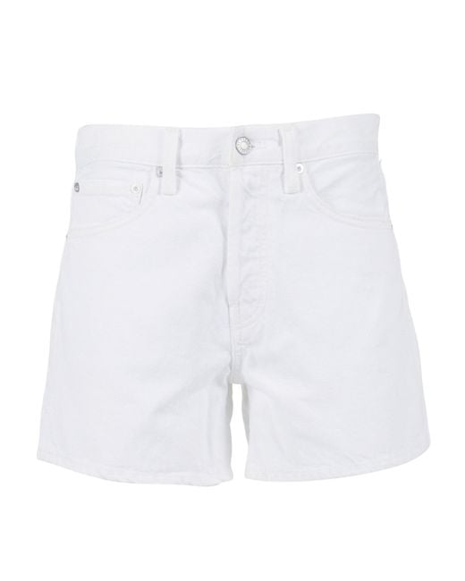 Agolde White Parker Long Short