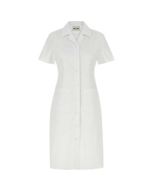 Miu Miu White Poplin Dress