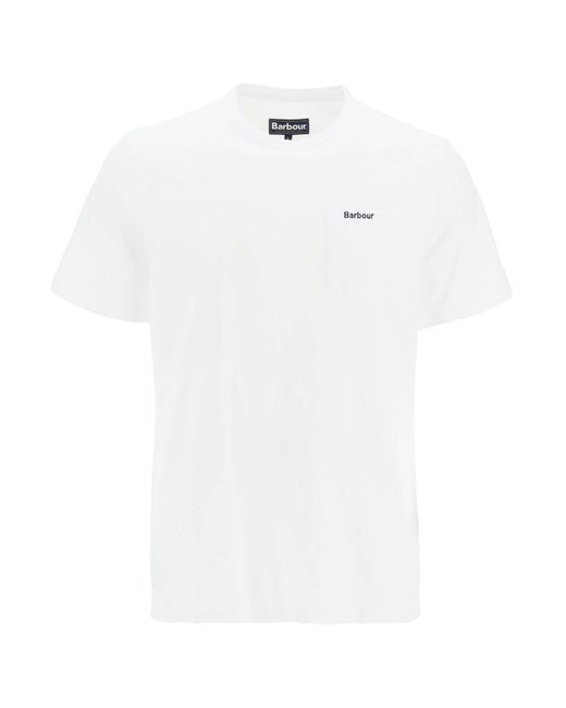 Barbour White Classic Chest Pocket T-Shirt for men