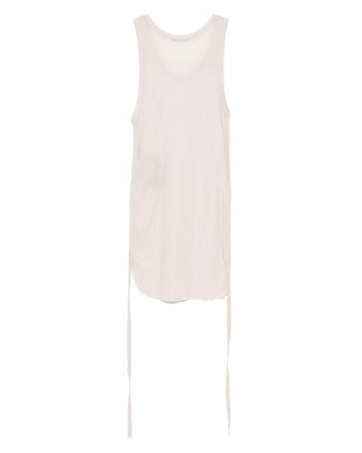 Ann Demeulemeester White Boris Wrinkled Cropped Tank Top