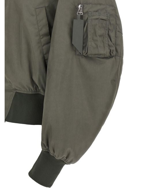 The Attico De Attico Nylon Bomber Jacket in het Green