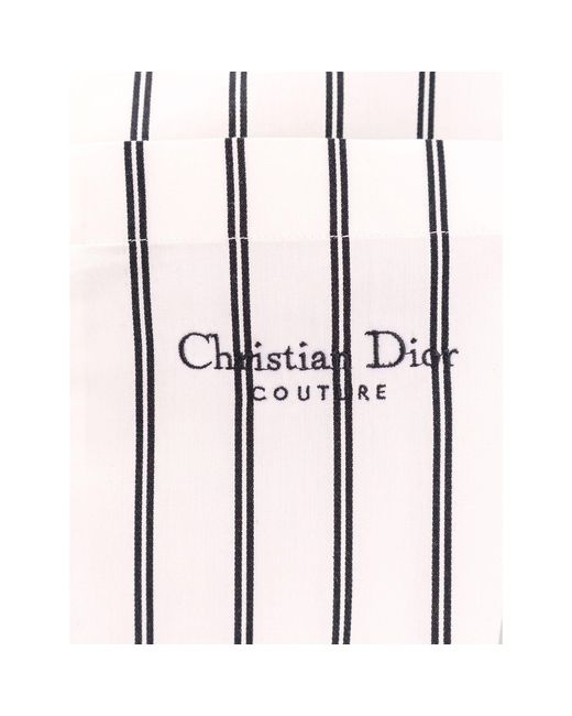 Dior White Cotton Striped Shirt for men