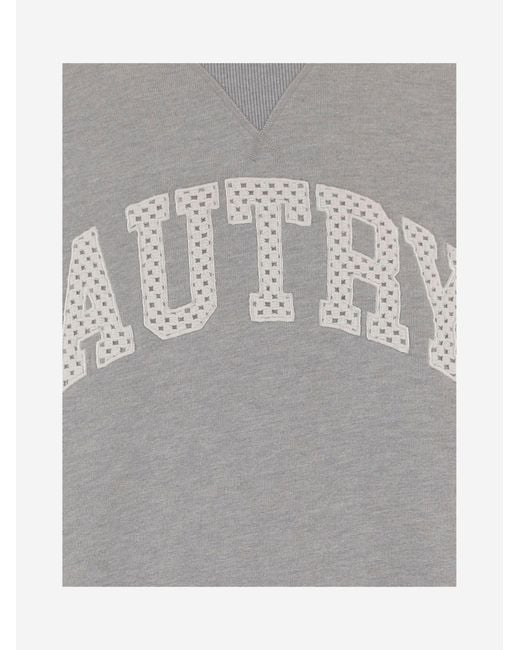 Autry Gray Cotton Sweatshirt With Logo for men