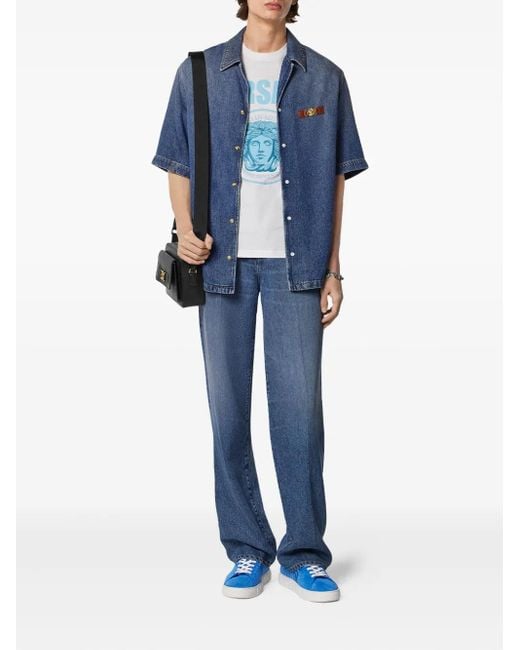 Versace Blue 'Medusa Biggie' Jeans for men