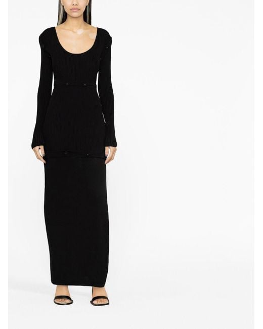 Christopher Esber Black Wool Midi Dress