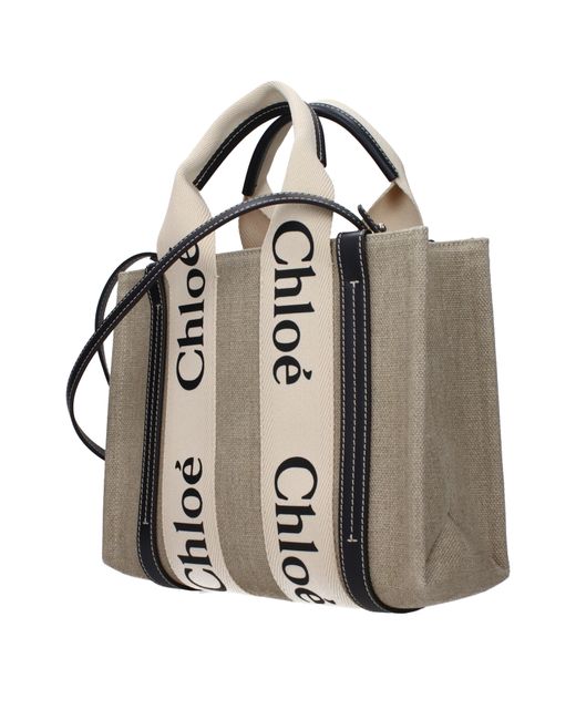 Chloé Metallic Chloé Borse A Mano Woody Donna Tessuto/Nero