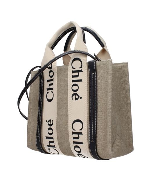 Chloé Metallic Chloé Borse A Mano Woody Donna Tessuto/Nero