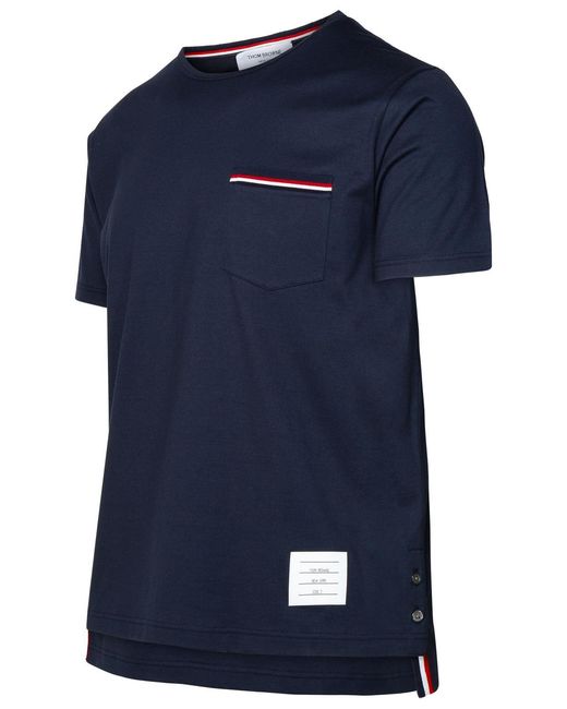Thom Browne Blue Cotton T Shirt