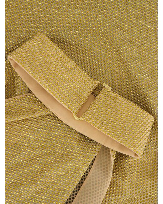 Stella McCartney Gold Halterneck Top Met Strasspaneel in het Multicolor