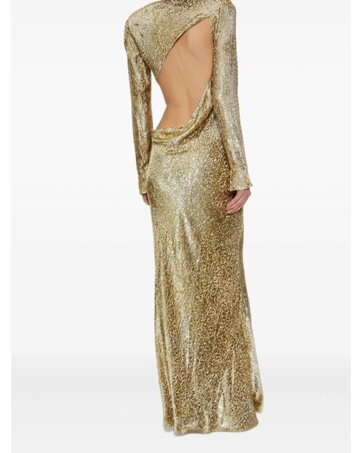 Self-Portrait Metallic Fil Coup Maxi Dress