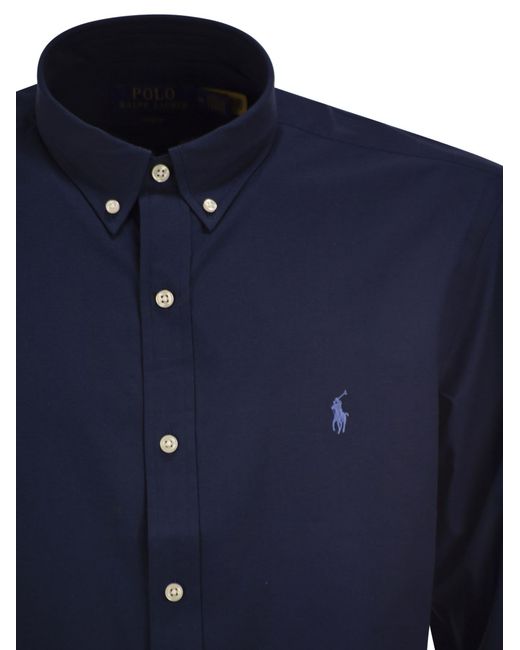 Polo Ralph Lauren Blue Slim-Fit Stretch Fil-À-Fil Shirt for men