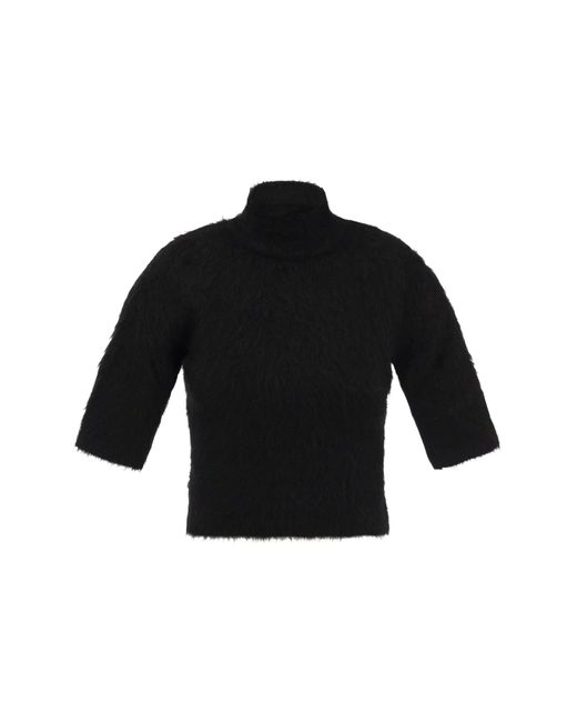Sportmax Black Cropped Mohair Sweater