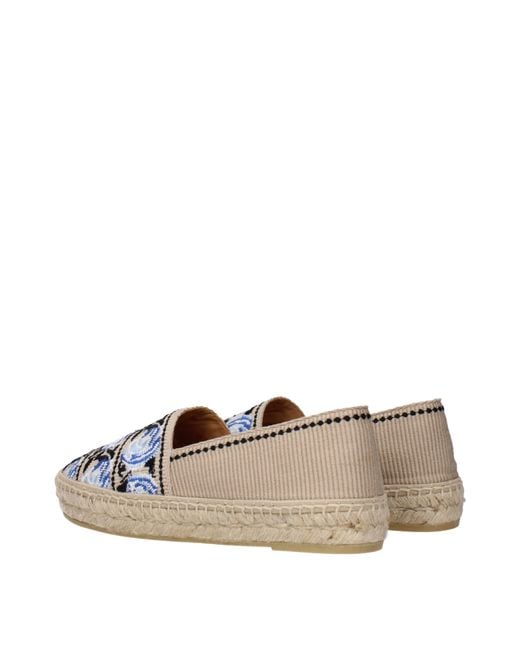 Prada Blue Espadrilles With Print And Rubber Sole