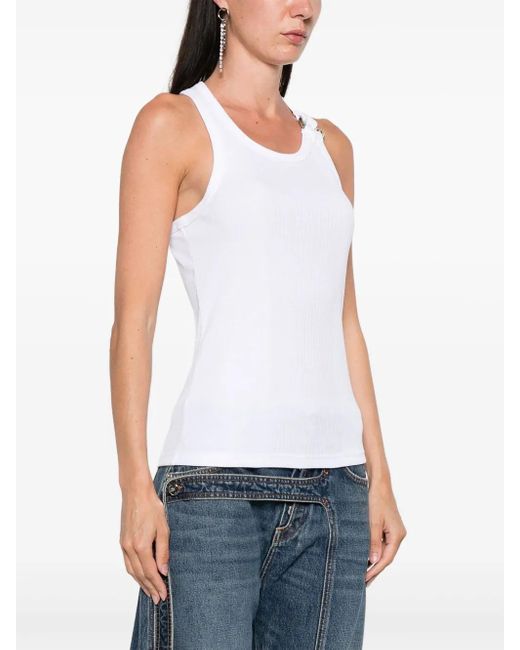 Jean Paul Gaultier White Baumwolltank -Top