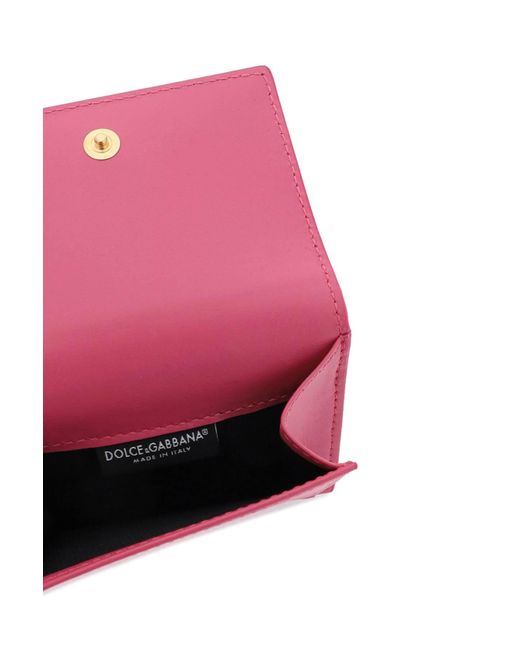 Dolce & Gabbana Pink DG Logo Französisch Klappen Brieftasche
