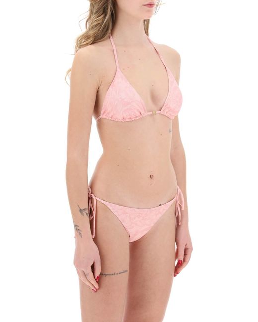 Versace Barokke Bikini Top in het Pink