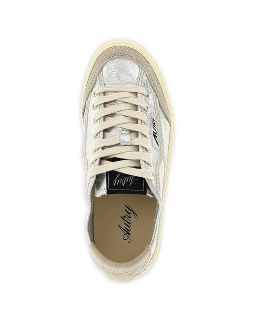 Autry White Windscape Metallic Suede Sneakers