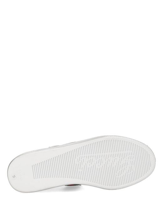 Gucci White "Stretch" Leather Effect Sneaker