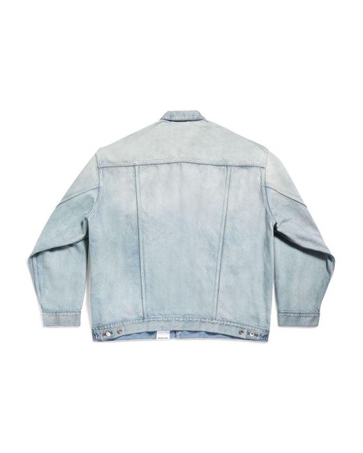 Balenciaga Blue Sticker Dneim Jacket for men