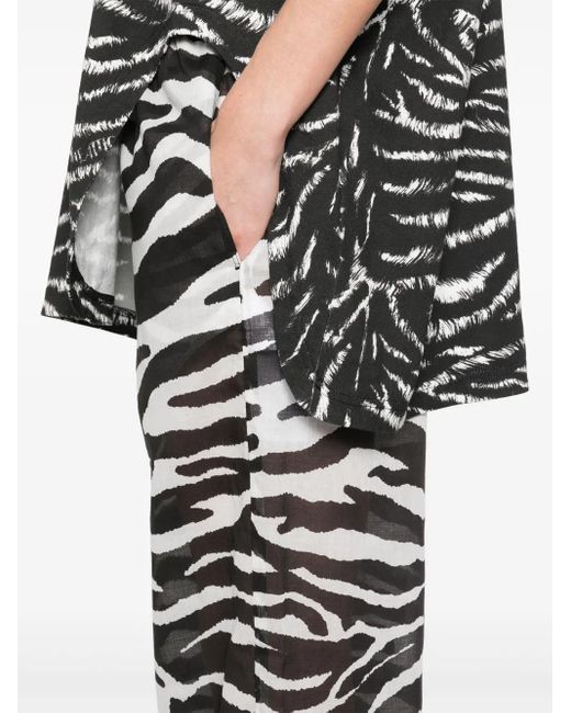 The Attico White Semi Sheer Zebra Print Pants