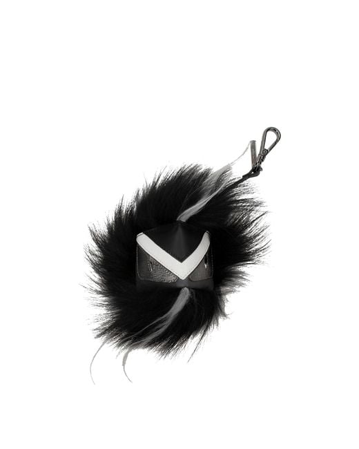 Fendi Black Portachiavi Uomo Pelle Nero for men