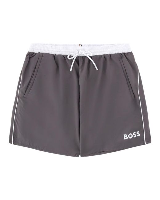 Boss Gray Swimsuit With Logo for men