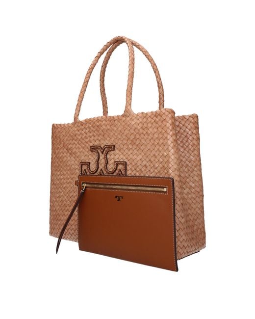 Tory Burch Brown Pink Leather Shoulder Bag