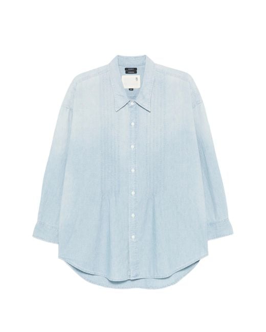 R13 Blue Pintuck Dropneck Shirt