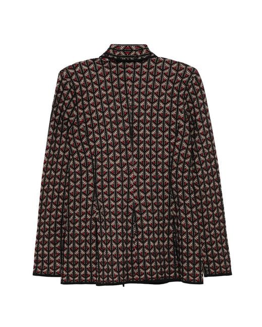 Diane von Furstenberg Black Geometric Pattern Blazer