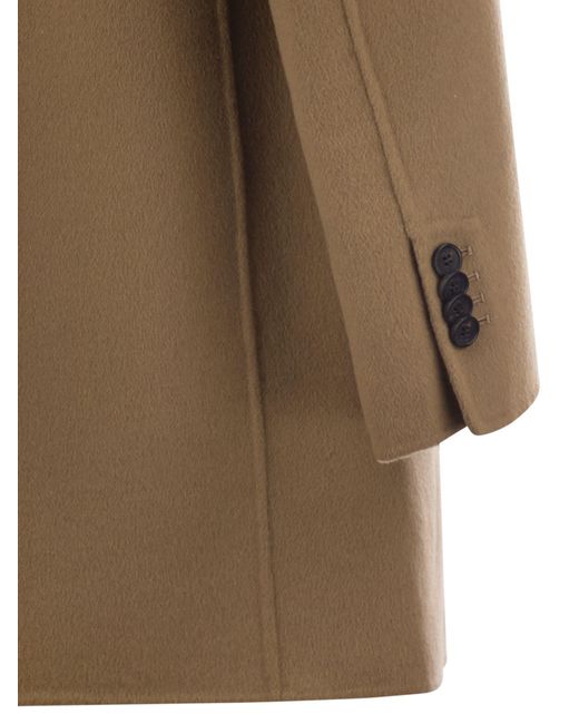 Paltò Brown Gregorio Double Breasted With Double Lance Lapels for men