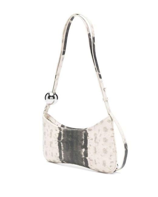 Jacquemus White The Bisou Perle Schultertasche mit Kugelverzierung