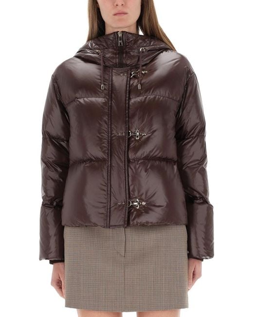 Fay Brown Hooded Puffer Coat
