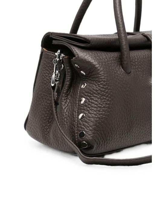 Zanellato Black Dotta Centauro Small Leather Handbag