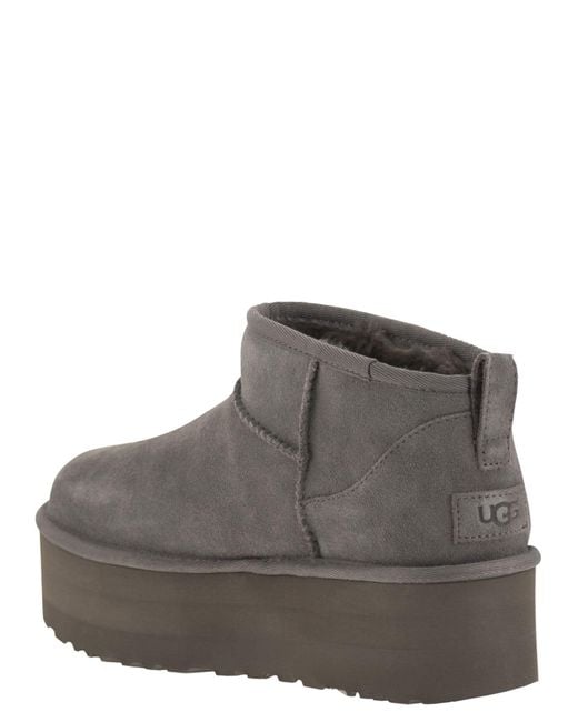 Ugg Gray Ultra Mini Classic Stiefel mit Plateau