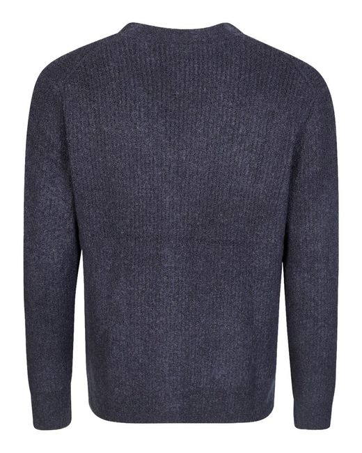 Paolo Pecora Blue Stylish Multi-Pattern Wool Blend Sweater for men