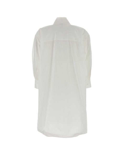 Loewe White Poplin Dress