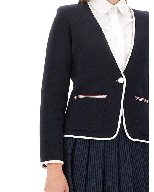 Thom Browne Blue Single-Breasted Jacket