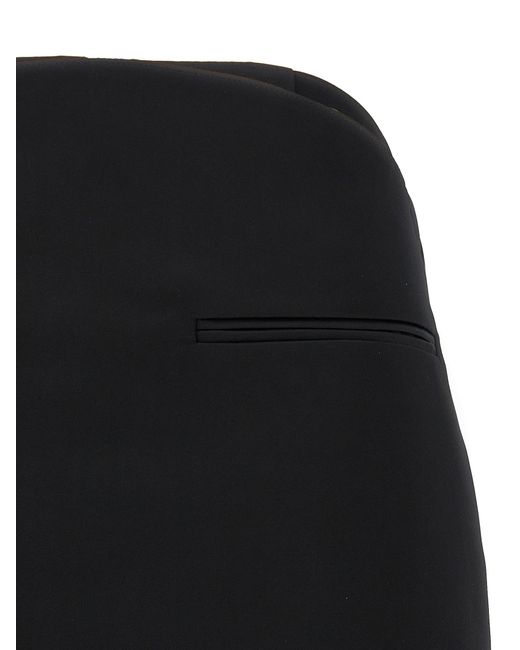 Jupe en satire de cercle des cours Courreges en coloris Black