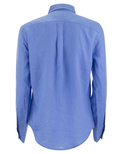 Polo Ralph Lauren Linnen Shirt in het Blue