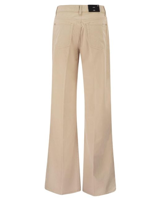 7 For All Mankind Natural Lotta Wide Leg Stretch Denim Jeans