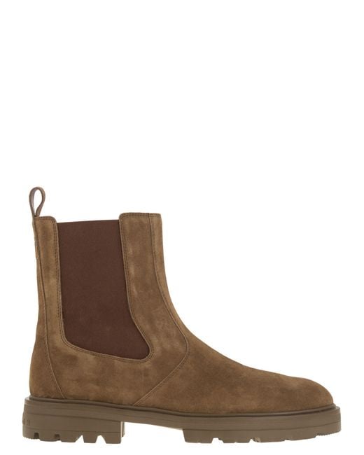 H673 Suede Chelsea Bottes Hogan pour homme en coloris Brown