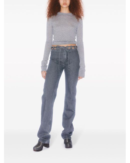 Filippa K Blue Lace Waist Jeans Clothing