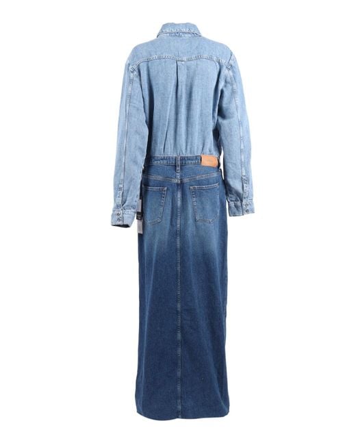 7 For All Mankind Blue Mid Maxi Dress Ipanema